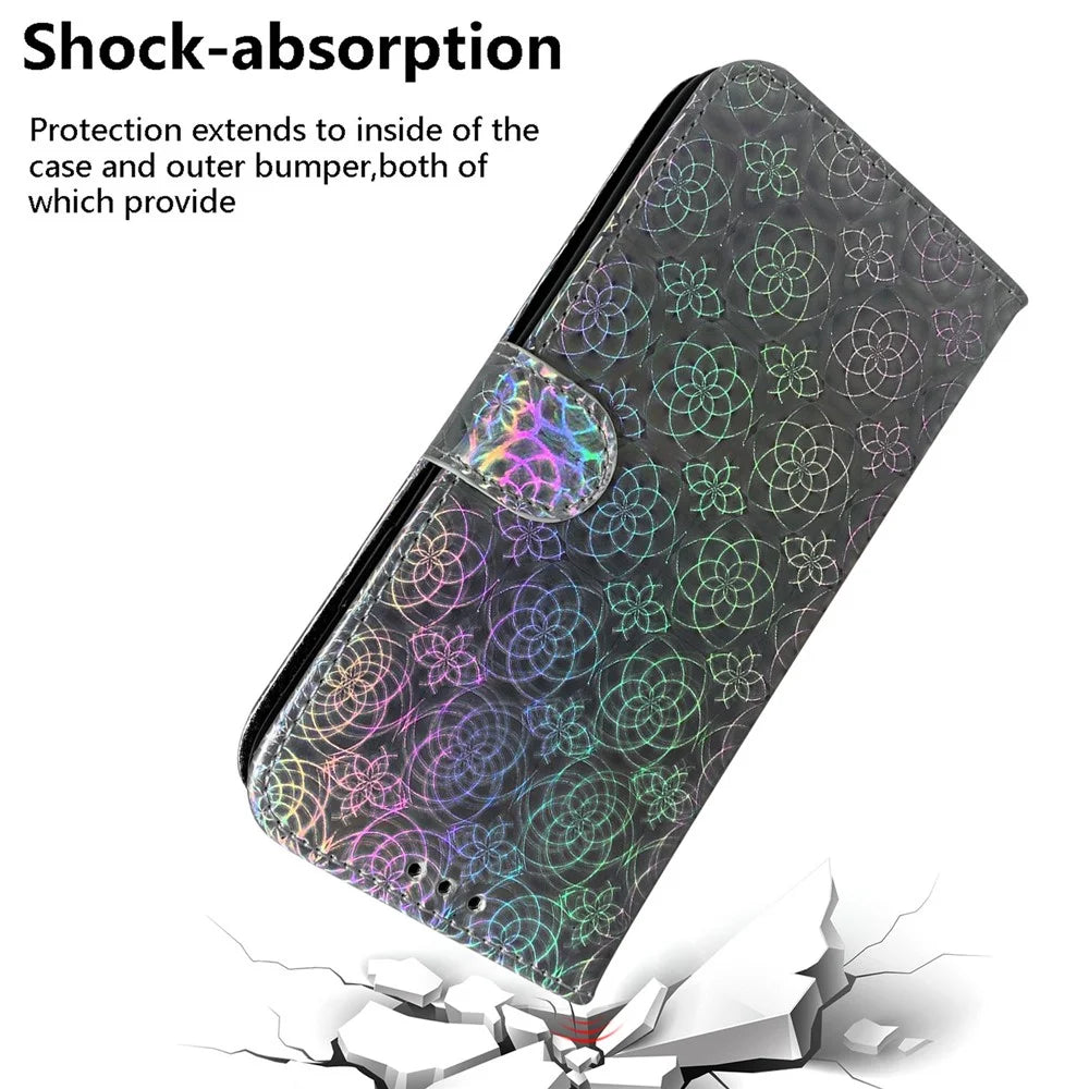Pure Color Leather Phone Case with Wallet Stand for Samsung Galaxy A51 - Grey - 5