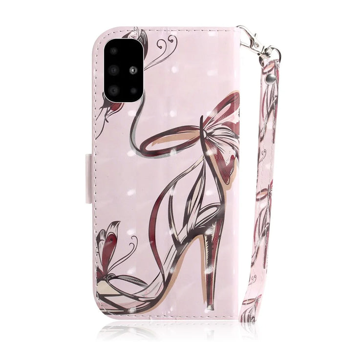 Light Spot Decor Pattern Printing Wallet Leather Case for Samsung Galaxy A51 - High Heels - 3