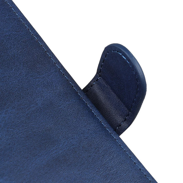Matte Skin PU Leather Wallet Case for Samsung Galaxy A71 - Blue - 5