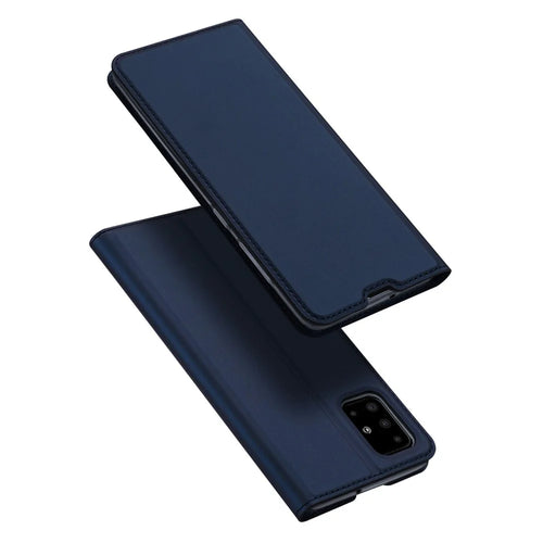 DUX DUCIS Skin Pro Series Anti-Yellowing Inner Flip Leather Case with Card Slot for Samsung Galaxy A51 - Blue - 1