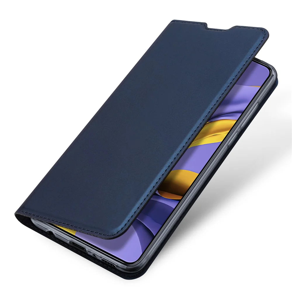DUX DUCIS Skin Pro Series Anti-Yellowing Inner Flip Leather Case with Card Slot for Samsung Galaxy A51 - Blue - 4