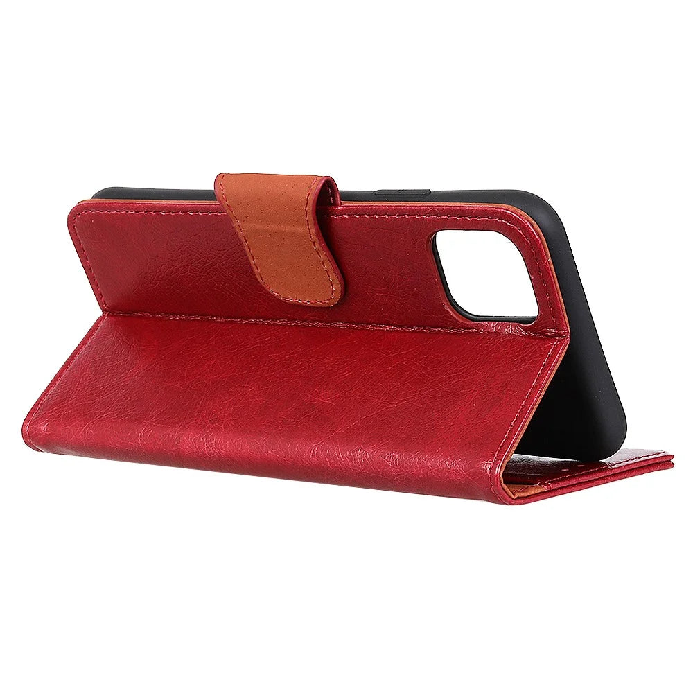 Nappa Texture Split Leather Wallet Shell for Samsung Galaxy A71 - Red - 4
