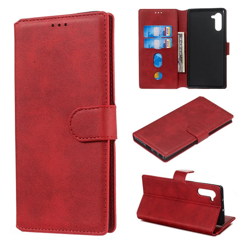 Classic Wallet Leather Stand Phone Casing for Samsung Galaxy Note 10/Note 10 5G - Red - 1