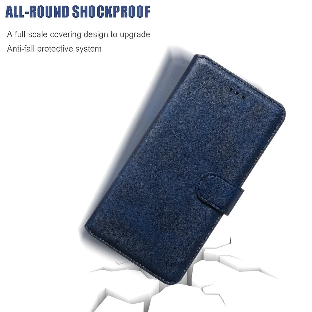 Classic Wallet Leather Stand Phone Protective Casing for Samsung Galaxy A20/A30/M10s - Blue - 4