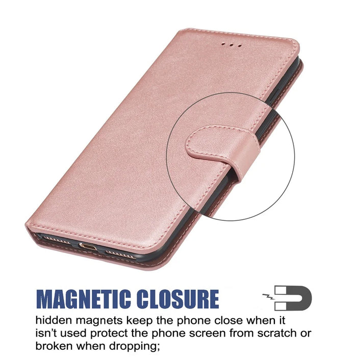 Classic Wallet Leather Stand Mobile Phone Casing for Samsung Galaxy A70/A70s - Rose Gold - 3