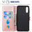 Classic Wallet Leather Stand Mobile Phone Casing for Samsung Galaxy A70/A70s - Rose Gold - 5