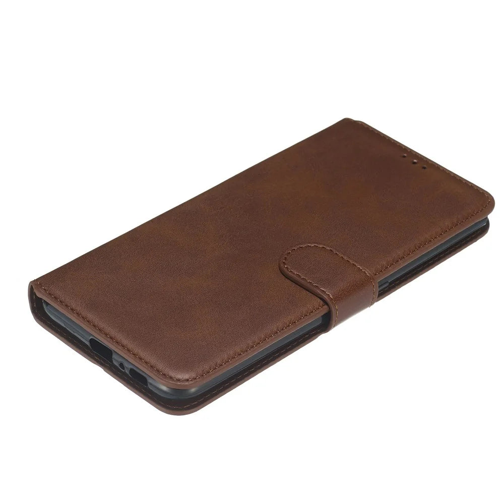 Classic Wallet Leather Stand Phone Cover Casing for Samsung Galaxy A80/A90 - Brown - 6