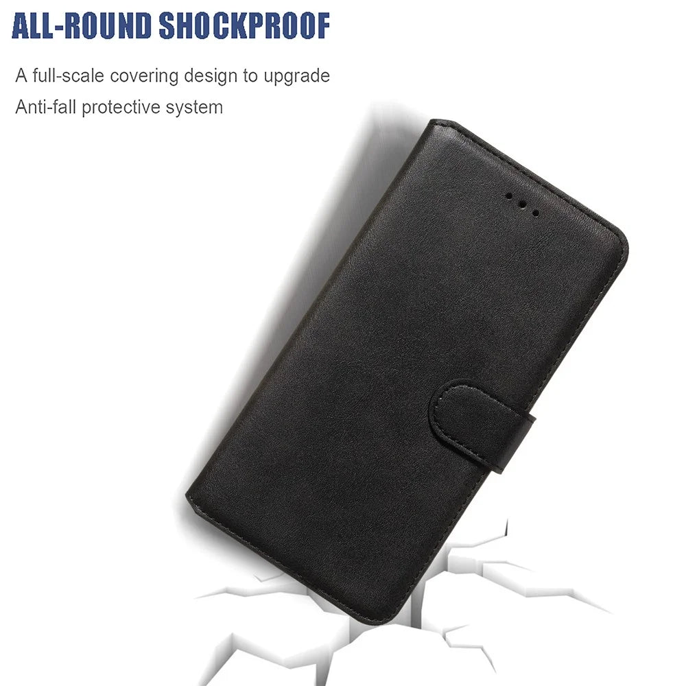 Classic Wallet Leather Stand Phone Protective Cover for Samsung Galaxy A20e - Black - 4