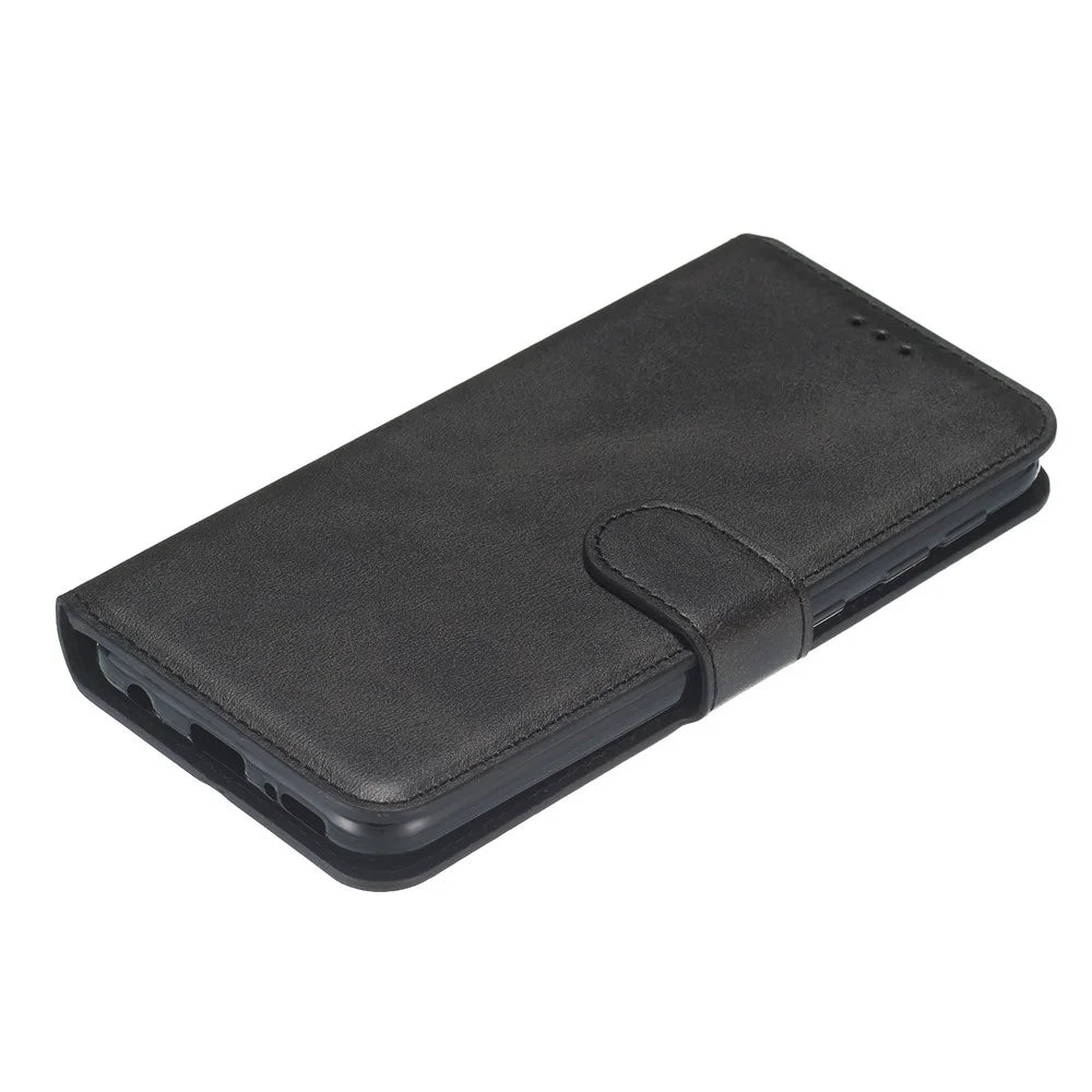 Classic Wallet Leather Stand Phone Protective Cover for Samsung Galaxy A20e - Black - 6