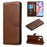 Solid Color Wallet Stand Leather Protective Case for Samsung Galaxy A10s - Brown - 1