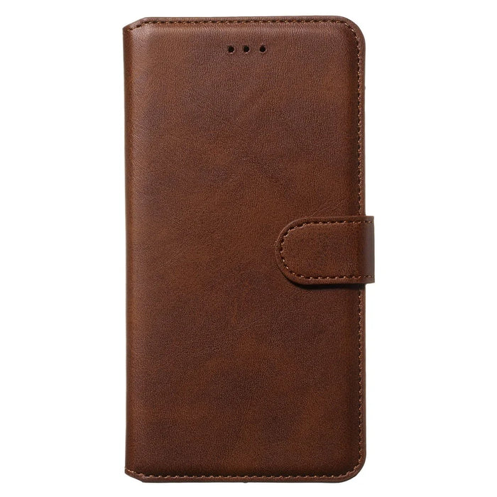 Solid Color Wallet Stand Leather Protective Case for Samsung Galaxy A10s - Brown - 2