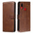 Solid Color Wallet Stand Leather Protective Case for Samsung Galaxy A10s - Brown - 4