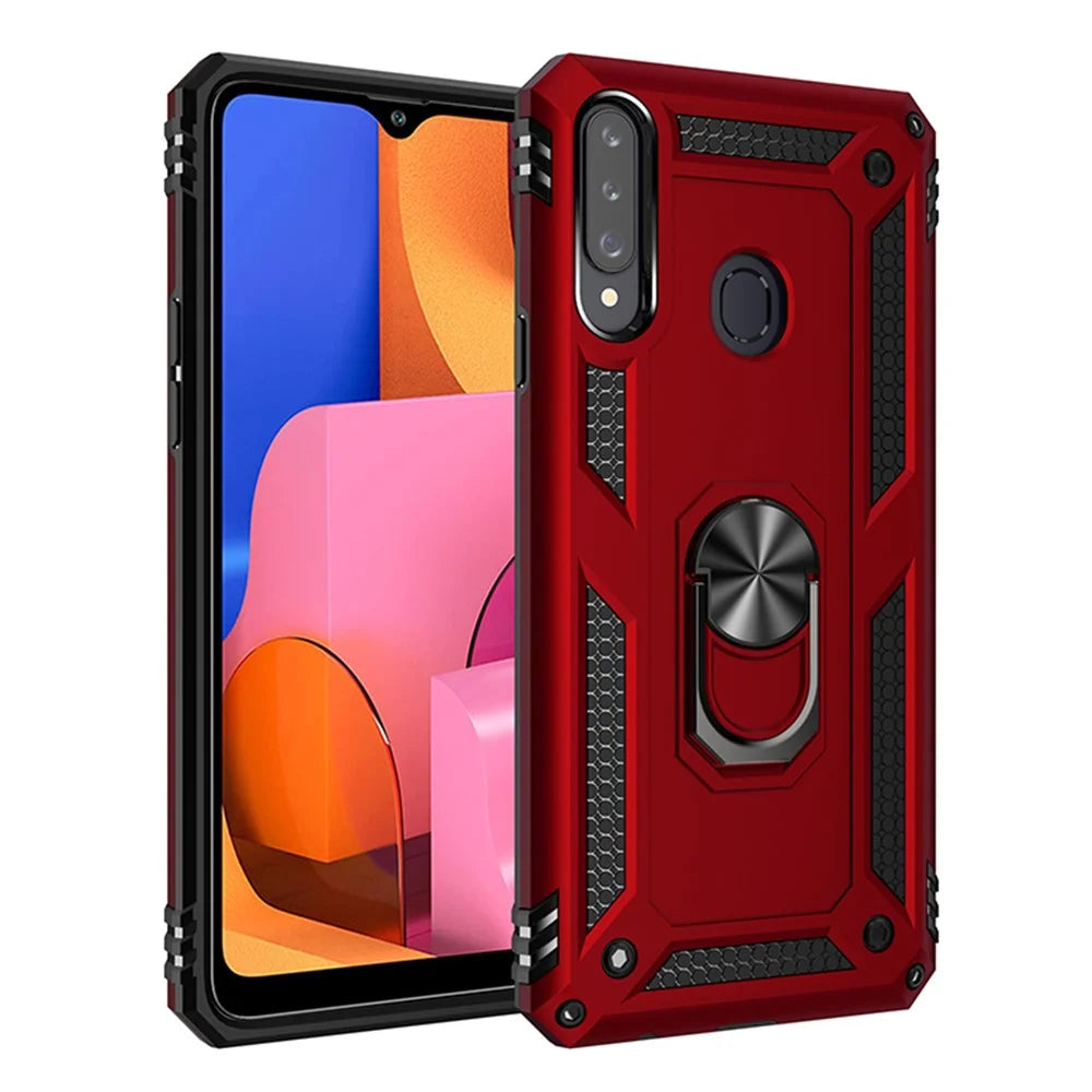PC+TPU Kickstand Design Mobile Phone Cover for Samsung Galaxy A20s - Red - 1