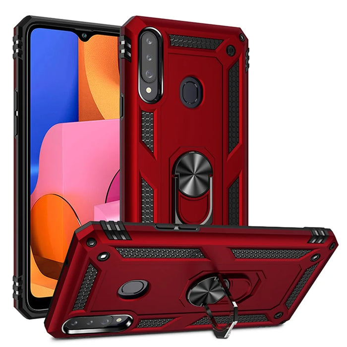 PC+TPU Kickstand Design Mobile Phone Cover for Samsung Galaxy A20s - Red - 2