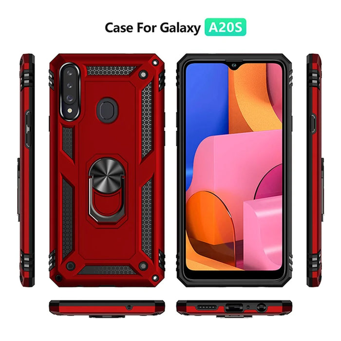 PC+TPU Kickstand Design Mobile Phone Cover for Samsung Galaxy A20s - Red - 3