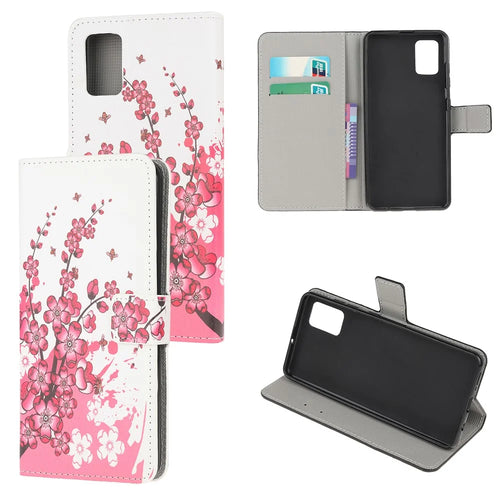 Pattern Printing Wallet Stand Leather Case for Samsung Galaxy A71 - Plum Blossom - 1