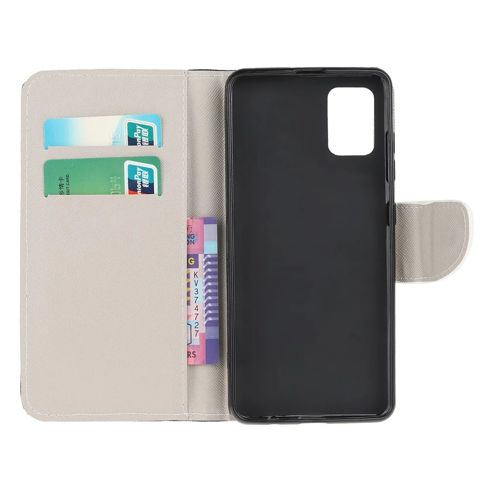 For Samsung Galaxy A71 Pattern Printing Wallet Stand Leather Mobile Shell Cover - Don't Touch My Phone - 6