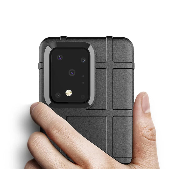 Rugged Shield Square Texture TPU Case for Samsung Galaxy S20 Ultra - Black - 2
