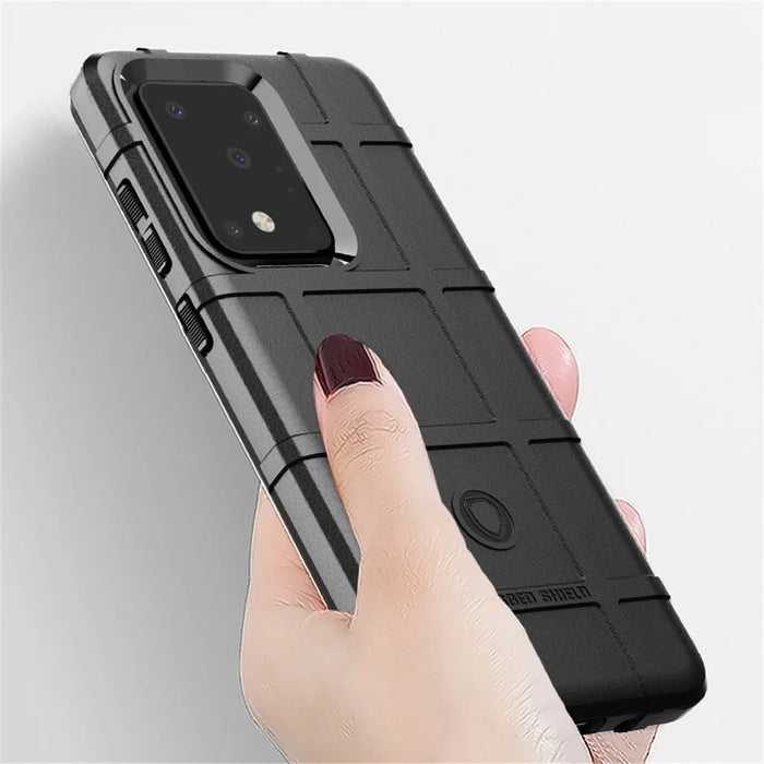 Rugged Shield Square Texture TPU Case for Samsung Galaxy S20 Ultra - Black - 3