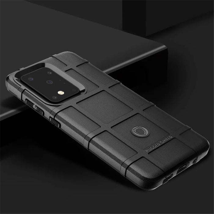 Rugged Shield Square Texture TPU Case for Samsung Galaxy S20 Ultra - Black - 5