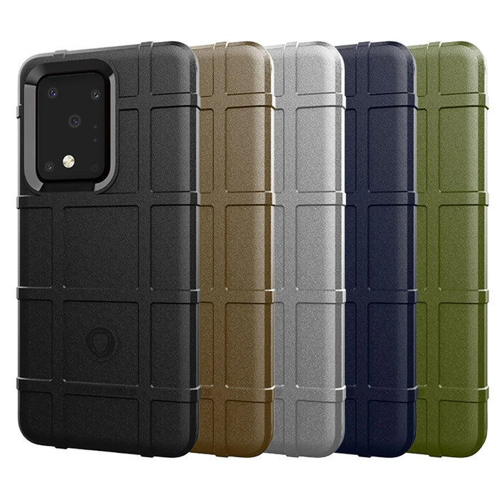Rugged Shield Square Texture TPU Case for Samsung Galaxy S20 Ultra - Black - 6
