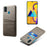 PU Leather Coated Plastic Case with Dual Card Slots for Samsung Galaxy M30s / M21 - Grey - 1