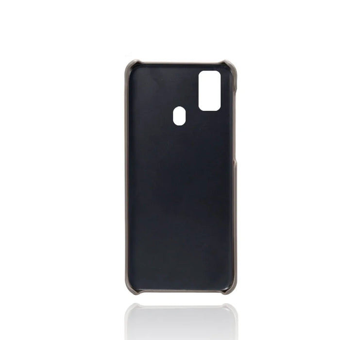 PU Leather Coated Plastic Case with Dual Card Slots for Samsung Galaxy M30s / M21 - Grey - 3