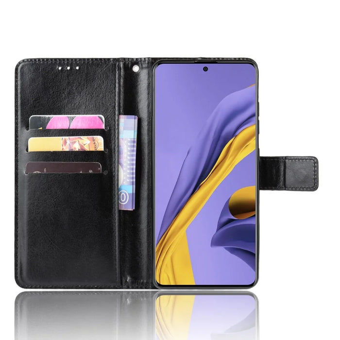 Crazy Horse Wallet Leather Stand Phone Casing for Samsung Galaxy A71 A715 - Black - 4