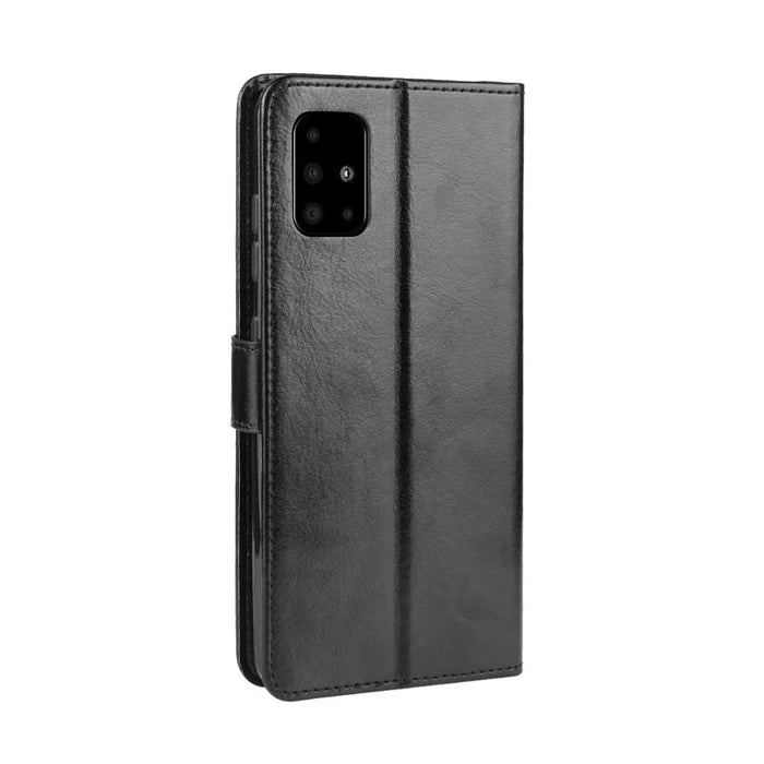 Crazy Horse Wallet Leather Stand Phone Casing for Samsung Galaxy A71 A715 - Black - 6
