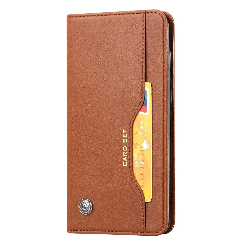 Auto-absorbed with Wallet Leather Cover for Samsung Galaxy A71 - Brown - 2