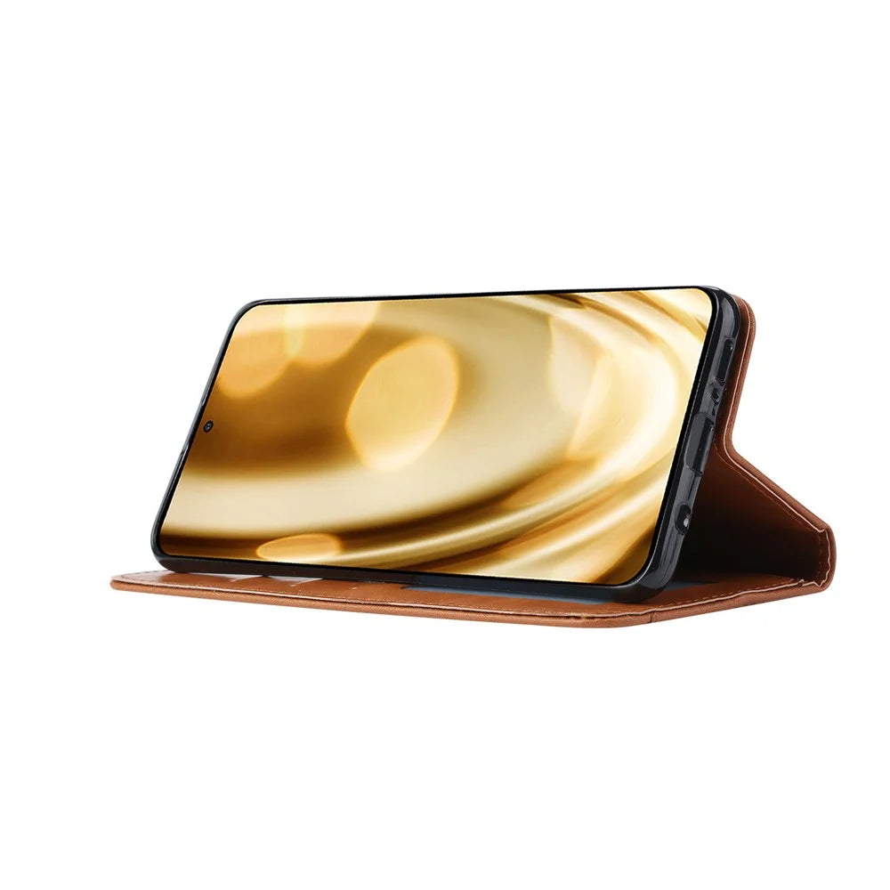 Auto-absorbed with Wallet Leather Cover for Samsung Galaxy A71 - Brown - 5