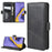 Magnet Adsorption Leather Wallet Stand Phone Shell Covering for Samsung Galaxy A51 - Black - 1