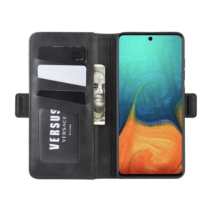 Magnetic Adsorption PU Leather Case for Samsung Galaxy A71 - Black - 4