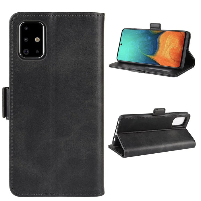 Magnetic Adsorption PU Leather Case for Samsung Galaxy A71 - Black - 6