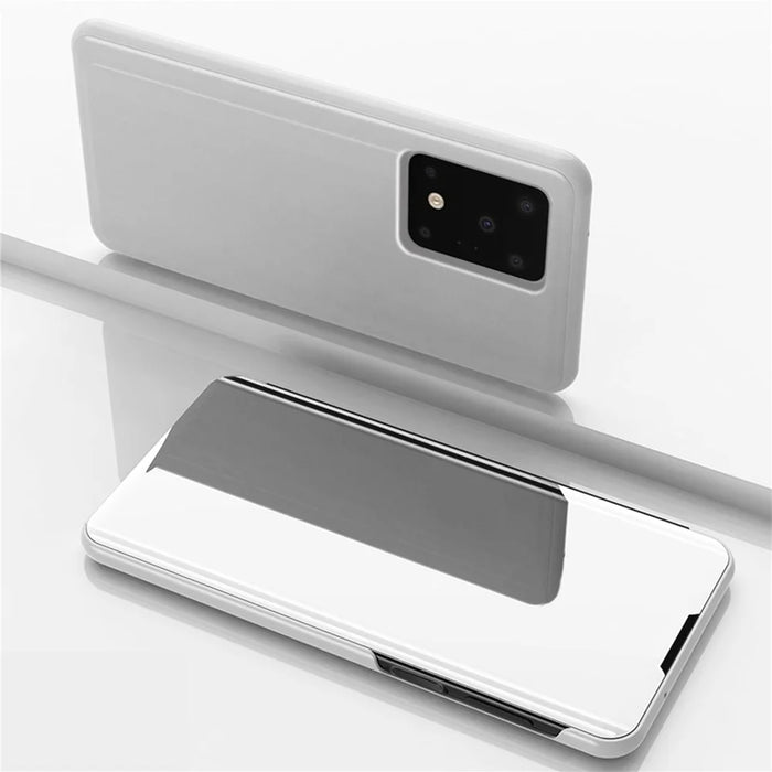 For Samsung Galaxy S20 Ultra Flip Leather Cover with Stand Full Body Protective Phone Case - Silver - 1