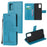 Imprint Tree Owl Leather Wallet Phone Shell for Samsung Galaxy S20 4G/S20 5G - Blue - 1