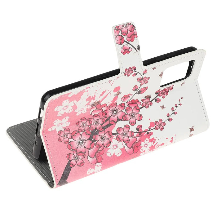 Pattern Printing Wallet Leather Case for Samsung Galaxy S20 Plus - Plum Blossom - 4