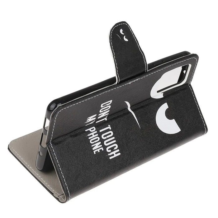 Pattern Printing Cross Texture Leather Wallet Phone Case for Samsung Galaxy S20 4G/S20 5G - Do not Touch - 4