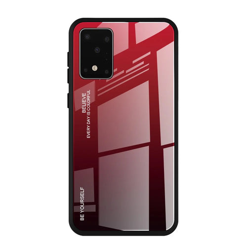Gradient Color Tempered Glass + PC + TPU Combo Case for Samsung Galaxy S20 4G/S20 5G - Red - 1