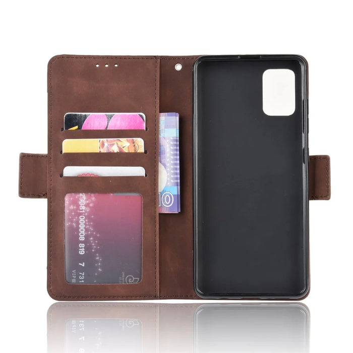 PU Leather Cell Casing with Many Card Slots for Samsung Galaxy S20 4G/S20 5G - Brown - 4