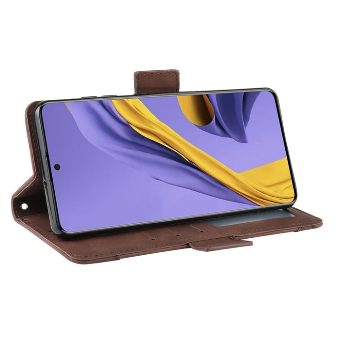 PU Leather Cell Casing with Many Card Slots for Samsung Galaxy S20 4G/S20 5G - Brown - 6