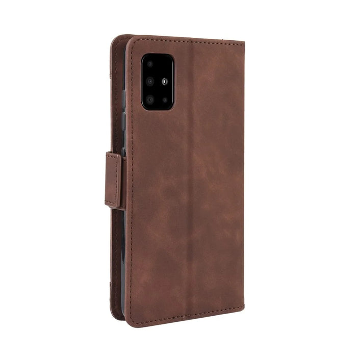 PU Leather Cell Casing with Many Card Slots for Samsung Galaxy S20 4G/S20 5G - Brown - 7