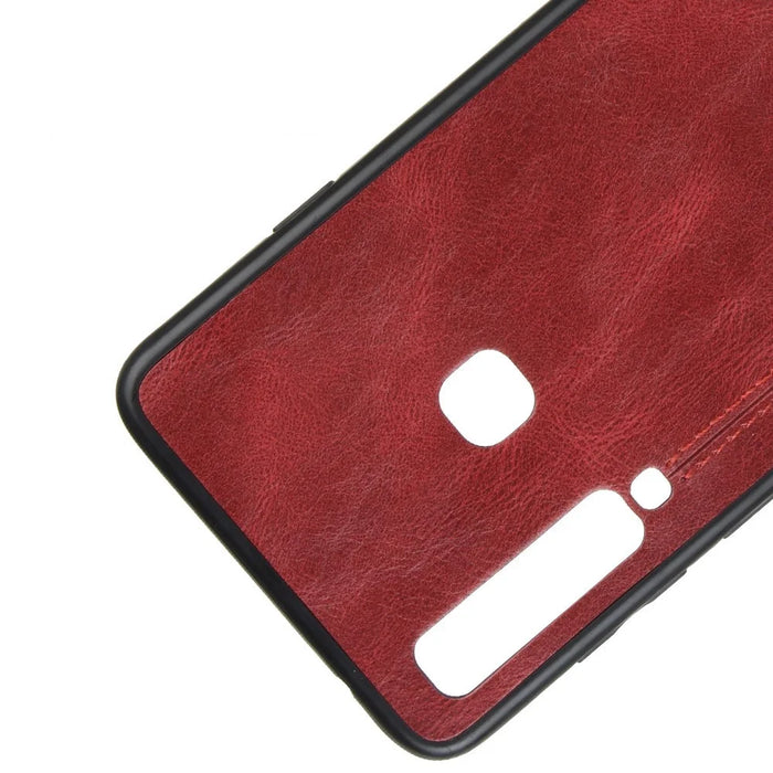 Leather Coated PC + TPU Hybrid Cover Case for Samsung Galaxy A9 (2018) / A9 Star Pro / A9s - Red - 2