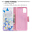 Pattern Printing Leather Wallet Case for Samsung Galaxy A51 - Blue Butterfly and Flowers - 6