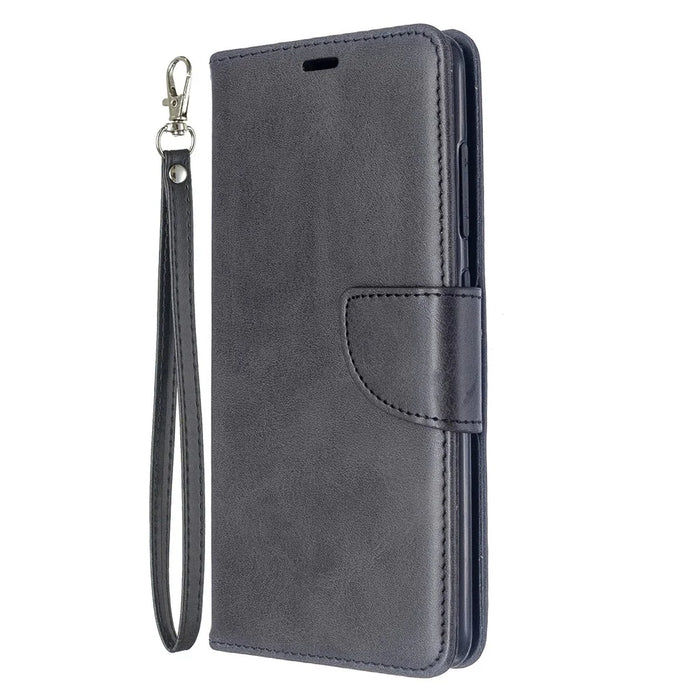 PU Leather Wallet Stand Shell Case for Samsung Galaxy A51 - Black - 2