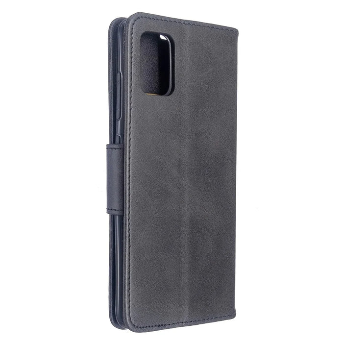 PU Leather Wallet Stand Shell Case for Samsung Galaxy A51 - Black - 3
