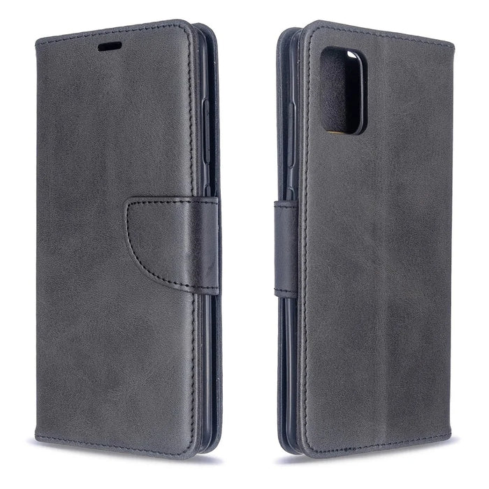 PU Leather Wallet Stand Shell Case for Samsung Galaxy A51 - Black - 4