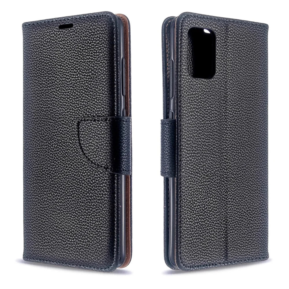Litchi Skin Leather Wallet Case for Samsung Galaxy A51 - Black - 4