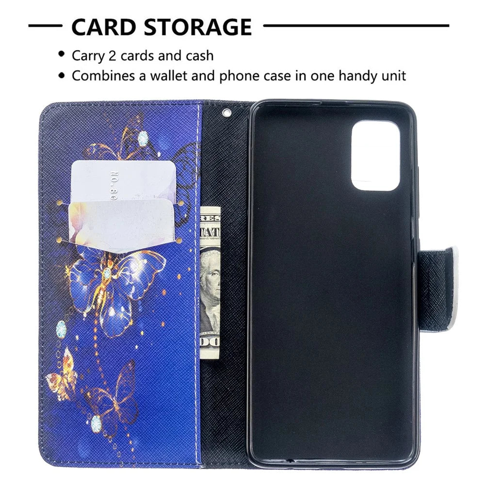 Pattern Printing Wallet Leather Flip Cover Case for Samsung Galaxy A51 - Beautiful Butterfly - 6