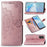Embossed Mandala Flower Leather Covering for Samsung Galaxy S20 Plus - Rose Gold - 1